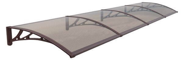 Copertină PREMIUM 360x120 cm, placă 6 mm dintr-o bucată – Maro/Bronz