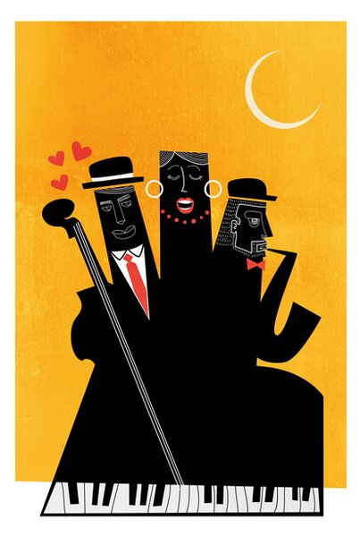 Poster Kubistika - Casablanca Jazz, (40 x 60 cm)