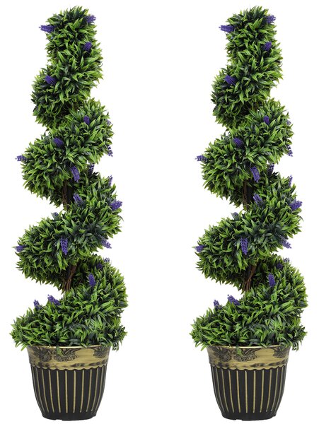 HOMCOM Set de Două Plante Artificiale Lavandă 90cm | Aosom Romania