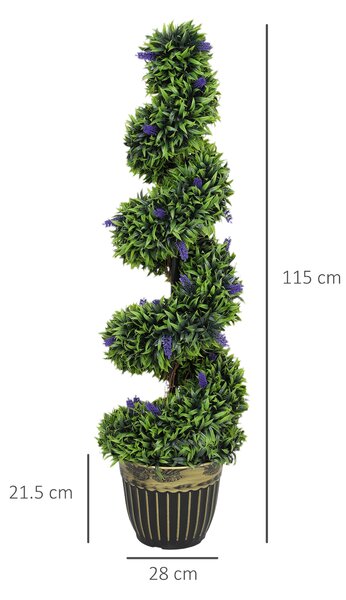 HOMCOM Set de Două Plante Artificiale Lavandă 90cm | Aosom Romania