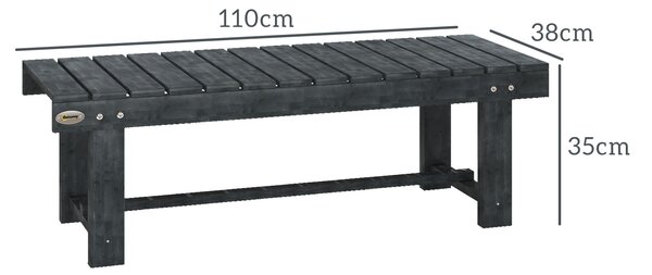 Outsunny Bancă de Grădină cu 2 Locuri, Bancă de Exterior cu Șipci din Lemn de Molid, Stil Country, Perfectă pentru Terasă, Patio sau Curte, Greutate maximă 250 kg, 110x38x35 cm, Gri | Aosom Romania