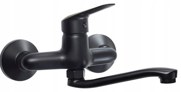 Deante Boro, robinet de lavoar montat pe perete 150 mm, negru, BMO_N50M