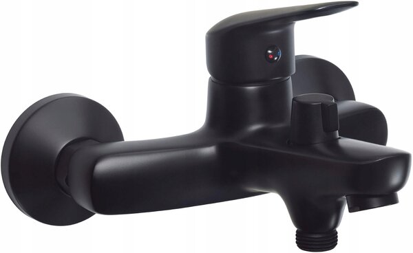 Deante Boro, baterie pentru cada montată pe perete 150 mm fără accesorii de duș, negru mat, BMO_N10M