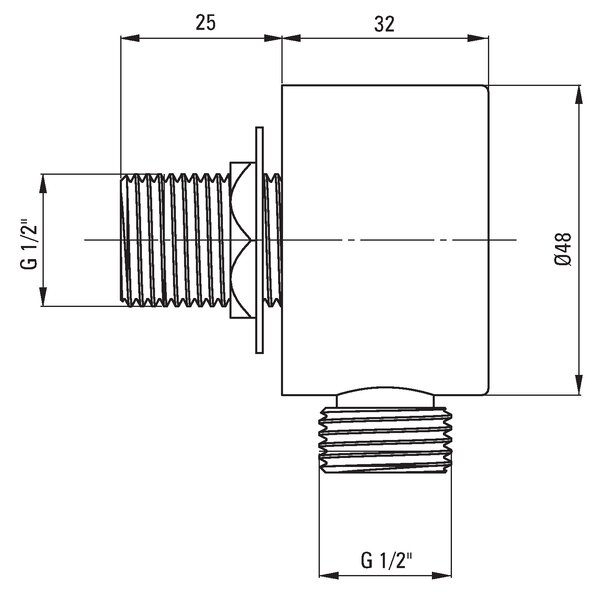 Deante Cascada, racord colț rotund pentru furtun de duș 1/2", negru, NAC_N54K