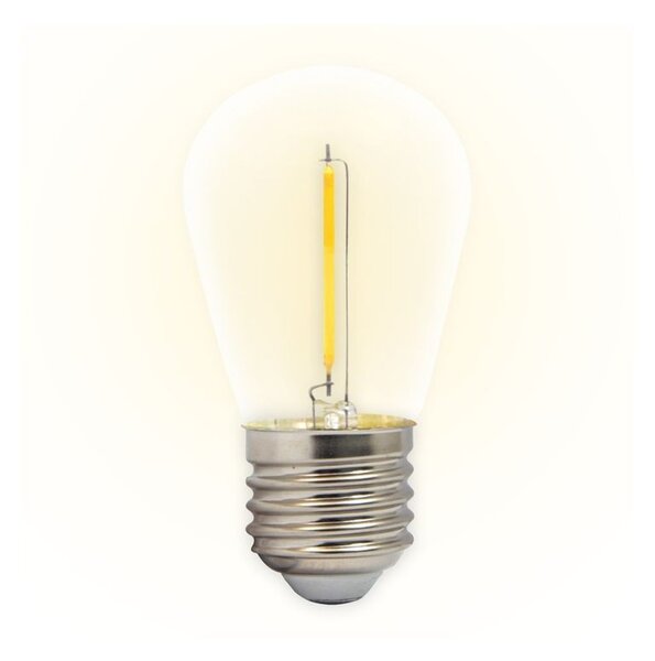Bec LED, iluminare ghirlanda, E27, filament COB, alb cald, 1W, 60 lm, set 10 bucati