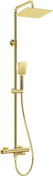 Deante Cascada, baterie termostatica baie cu set de dus, auriu lucios, DEA-NAC_Z1HT