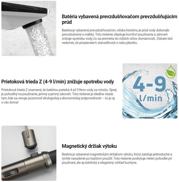 Baterie pentru chiuvetă înaltă Deante Corda cu braț și spray din silicon, grafit, DEA-BRC_D72M