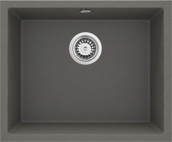 Deante Corda, chiuveta granit sub placa 550x460x204 mm, 3.5" + sifon cu economie de spatiu, 1 camera, antracit metalic, ZQA_T10C