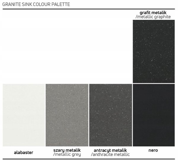 Deante Eridan, chiuvetă blat granit 1000x520x203 mm F/F, 3,5" + sifon care economisește spațiu, 1 cameră, negru, ZQE_N713