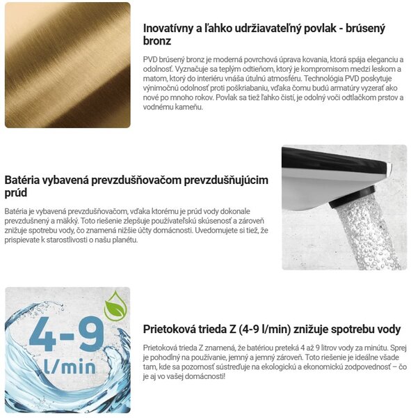 Deante Corda, baterie de chiuvetă înaltă cu braț și spray din silicon, bronz negru periat mat, DEA-BRC_C72M