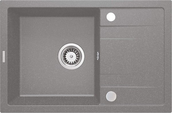 Deante Corio, chiuveta granit cu 1 camera 670x440x175 mm, gri metalic, DEA-ZRC_S113