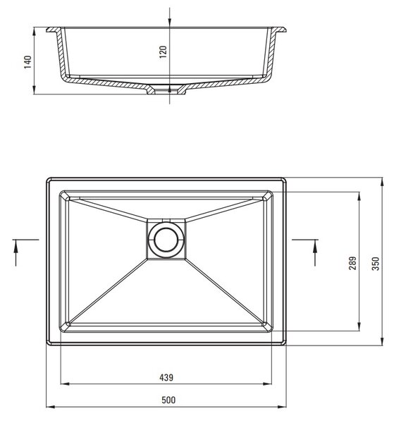 Deante Correo, chiuveta granit 500x350x140 mm, alb mat, DEA-CQR_AU5U