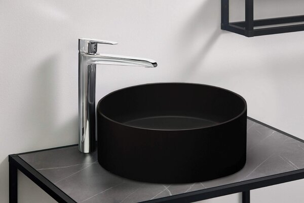 Deante Silia, chiuveta blat granit 36x36x12,5 cm, negru mat, DEA-CQS_NU4S