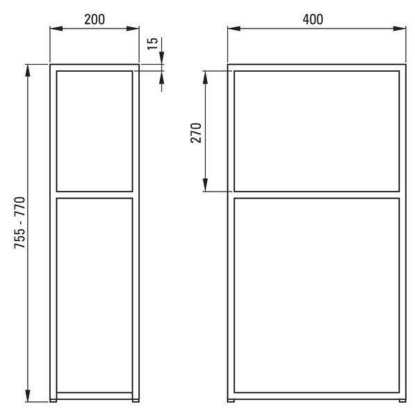 Deante Correo, consola baie in picioare 400x200 mm, neagra, CKC_N20A
