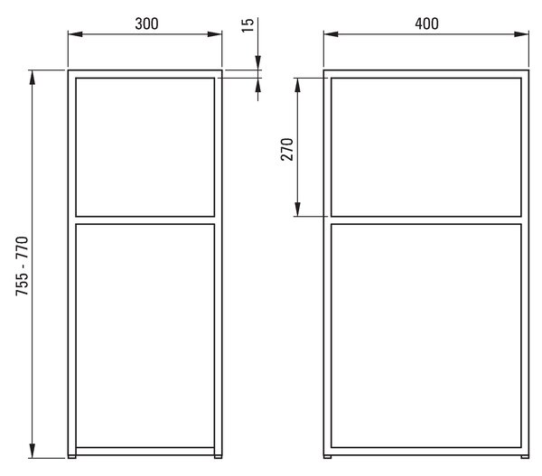 Deante Correo, consola baie in picioare 400x300 mm, neagra, CKC_N30A