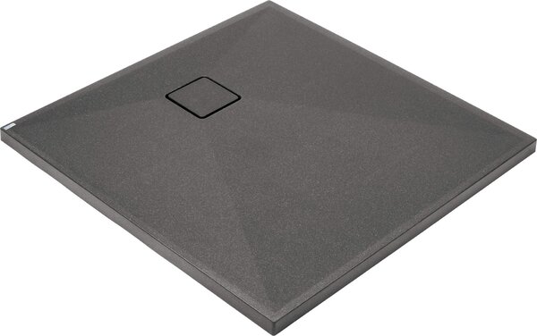 Deante Correo, cadă de duș pătrată din granit 80x80x3,5 cm, antracit metalic, DEA-KQR_T42B
