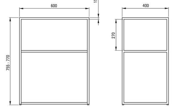 Deante Correo, consola de baie in picioare 600x400 mm, neagra, CKC_N60A