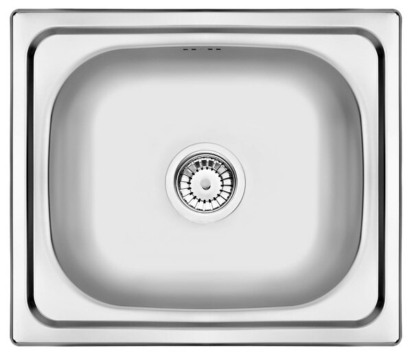 Deante Doppio, chiuveta blat din inox cu 1 camera B/O 480x430x180 3.5" + sifon, model satinat, ZEN_0103
