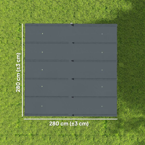 Outsunny Copertină pentru Pergolă cu 10 Orificii de Drenaj, Tavan de Rezervă în Poliester Respirabil, Doar Acoperire, 288x298 cm, UV30+, pentru Pergola Grădină 3x3m, Gri Închis | Aosom Romania