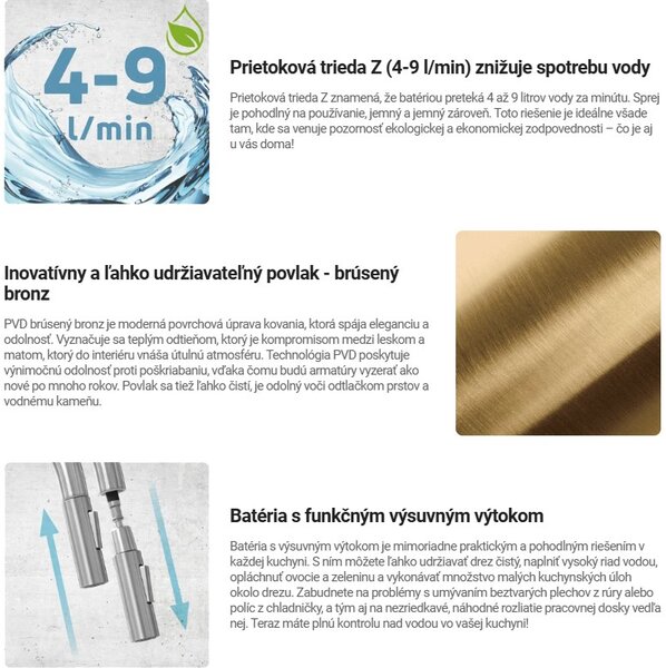 Deante Eridan, baterie chiuveta inalta cu gura de scurgere pentru apa filtrata h-333, bronz, DEA-BRE_C75M