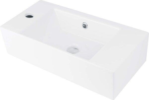 Deante Hiacynt, chiuveta ceramica 510x250x135 mm, stanga, alb lucios, DEA-CDY_6U2L