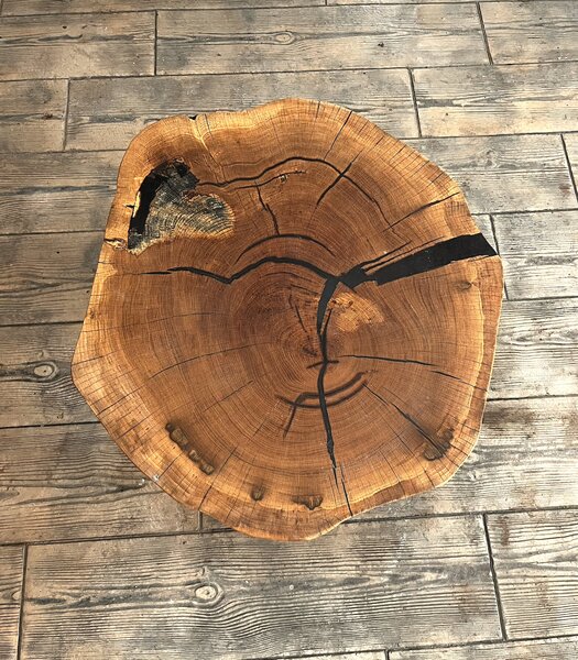 Măsuță de cafea Stejar Masiv „Eclipse Oak” – 76x67x6 cm - Hairpin