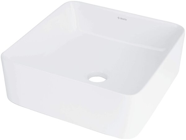 Deante Jasmin, chiuveta blat ceramica 34,5x34,5x12 cm, alb, DEA-CDJ_6U3S