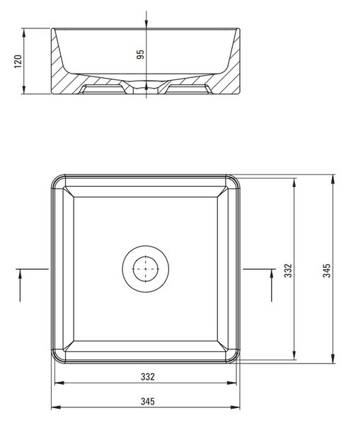 Deante Jasmin, chiuveta blat ceramica 34,5x34,5x12 cm, alb, DEA-CDJ_6U3S