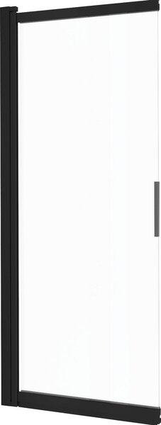 Deante Jasmin, paravan de baie 100x140 cm cu glisant, aripă rotativă, sticlă transparentă de 5 mm, profil negru, DEA-KTJ_N73R