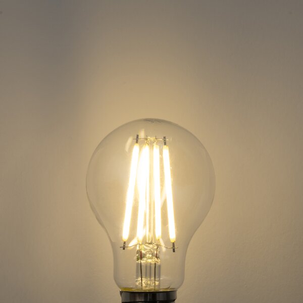 Set de 5 becuri LED E27 A60 transparente 2,2W 470 lm 3000K