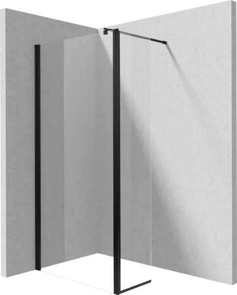 Deante Kerria Plus, ecran rotativ 40x200 cm, sticlă transparentă de 6 mm, profil negru, DEA-KTSXN72P