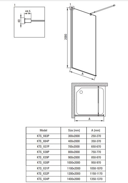 Deante Kerria Plus, cabină de duș, sistem Kerria Plus - 30 cm, crom, DEA-KTS_083P