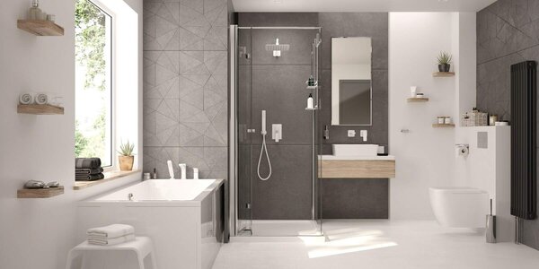 Deante Kerria Plus, usa de dus plianta in deschidere 80x200cm, sticla transparenta de 6 mm cu ActiveCover, profil cromat, KTSX042P