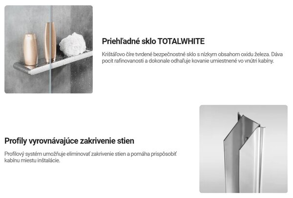 Deante Kerria Plus, usa de dus culisanta 100x200 cm, sticla transparenta 6mm, profil cromat, DEA-KTSP010P
