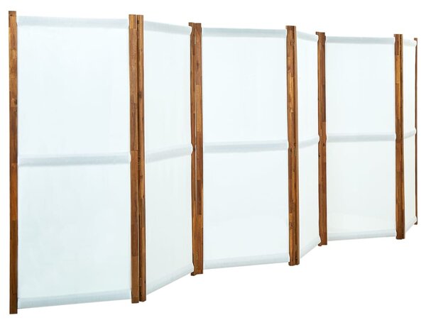 Paravan de cameră cu 6 panouri, alb crem, 420x170 cm