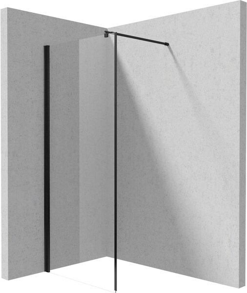 Deante Kerria Plus, cabină de duș 80 cm, înălțime 200 cm, sticlă transparentă de 6 mm cu ActiveCover, profil negru, KTS_N38P
