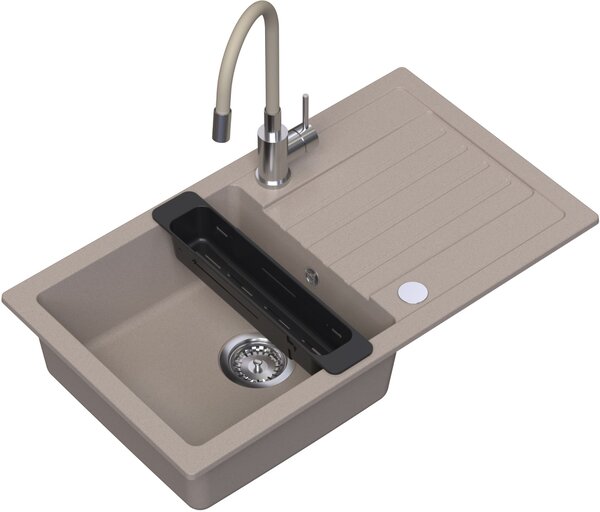 Ruvetti Natu Maxi chiuveta cu baterie și accesorii bej/oțel LP_3200-NM7744BE_W