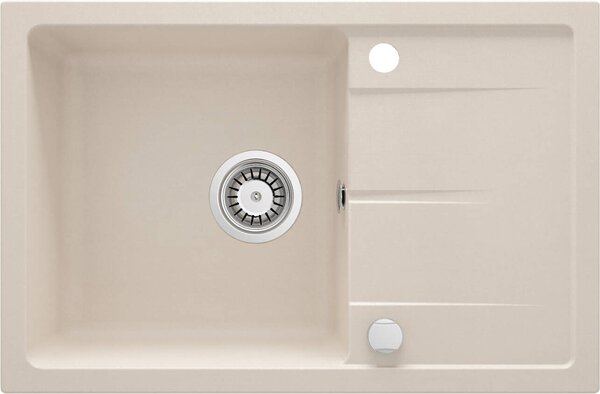 Deante Leda, chiuveta blat granit 670x440x164 mm W/O, 3.5" + sifon, 1 camera, bej, ZRD_5113