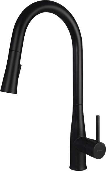 Deante Lukrecia, baterie chiuveta cu gura de scurgere, negru mat, DEA-BDH_N72M