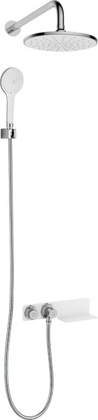Deante Lobelia, set de duș ascuns cu robinet termostatic, alb-crom, DEA-NAC_690T