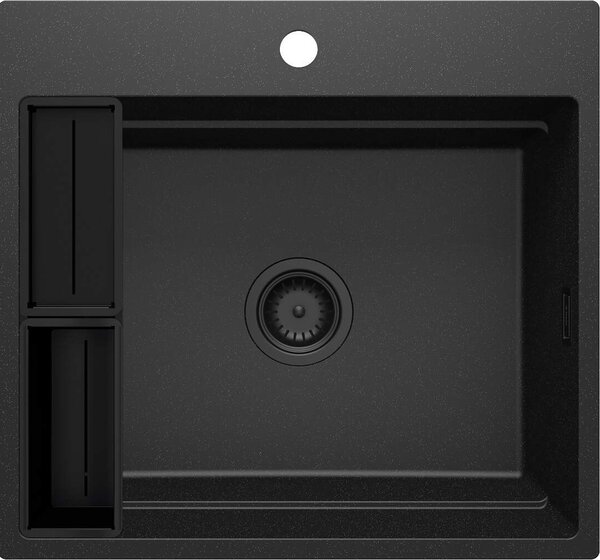 Deante Magnetic, chiuvetă din granit cu 1 cameră 560x520x220mm, grafit metalic, DEA-ZRM_G10A