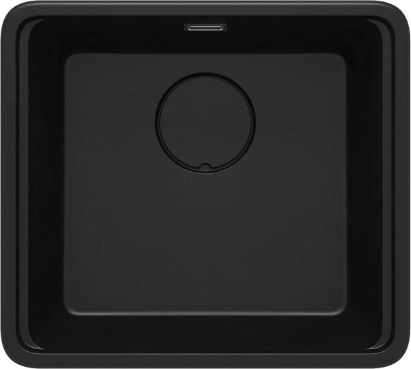 Deante Momi, chiuveta granit cu 1 camera 500x450x230 mm cu sifon economic, negru mat, DEA-ZKM_N10A