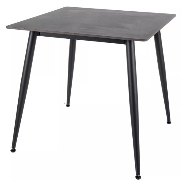 Masa de dining RION 80x80 cm cu blat ceramic, marmura neagra