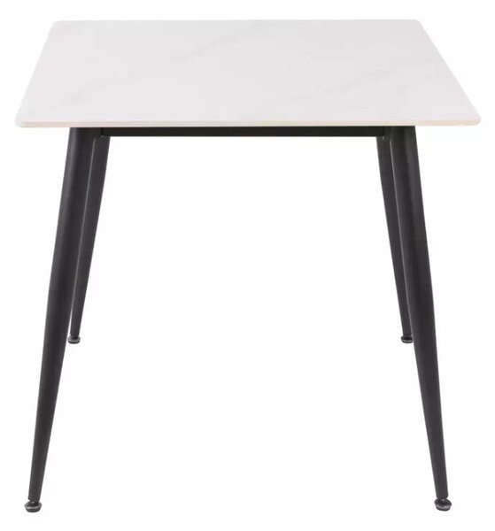 Masa de sufragerie RION 80x80 cm cu blat ceramic, marmura alba