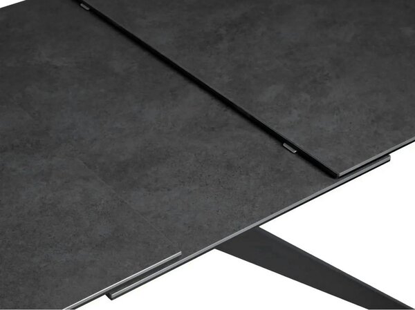 Masa extensibila COSMO, negru, sticla/ceramica/metal, 180/240x90x76 cm