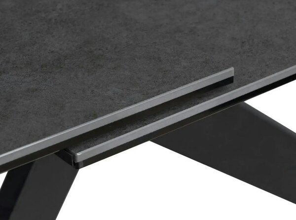 Masa extensibila COSMO, negru, sticla/ceramica/metal, 180/240x90x76 cm