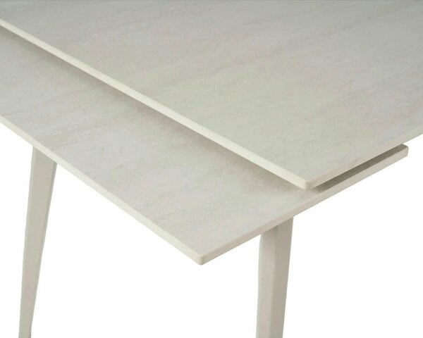Masa extensibila REEF, grej cu efect de piatra travertin, ceramica/met