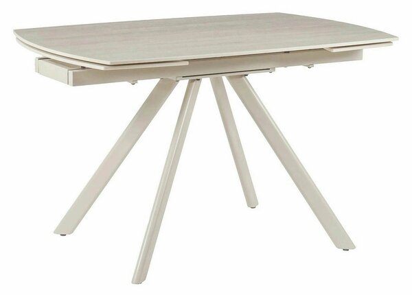 Masa extensibila URSA, grej cu efect de piatra travertin, ceramica/met