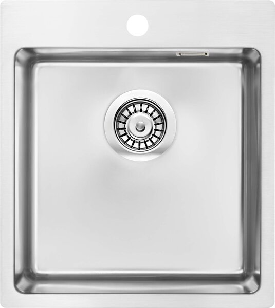 Deante Olfato, chiuvetă sub placă din oțel inoxidabil cu 1 cameră B/O 450x505x200 3,5" + sifon care economisește spațiu, model satinat periat, ZPO_01…