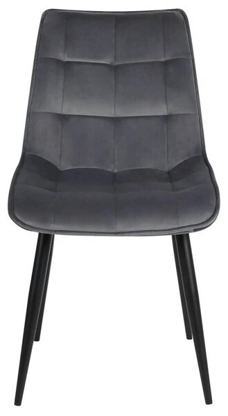 Scaun RON, gri inchis/negru, stofa catifelata/metal, 48x62x87 cm